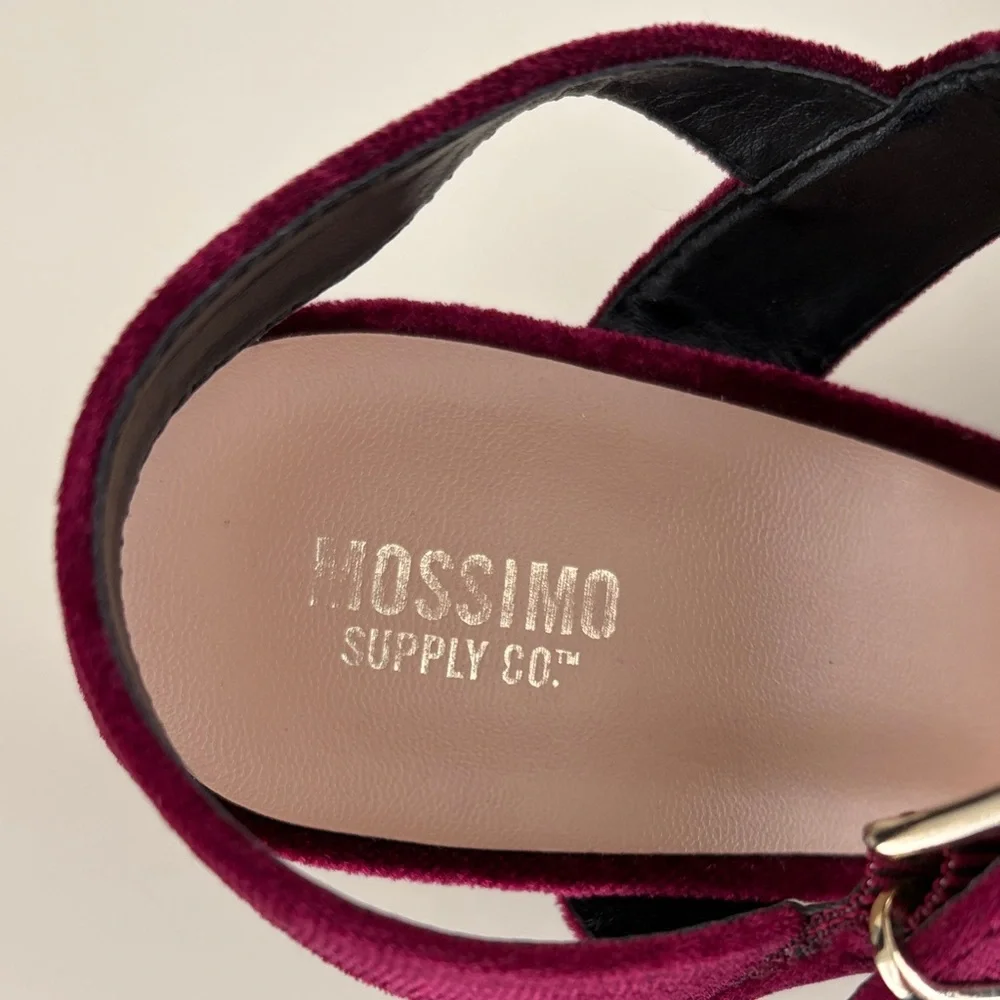 Mossimo Supply Co. Burgundy Velvet Platform Heels - Picture 2 of 8